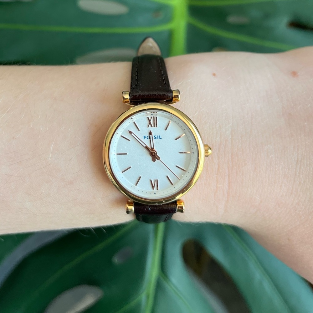 Fossil Gold and Brown Leather Watch